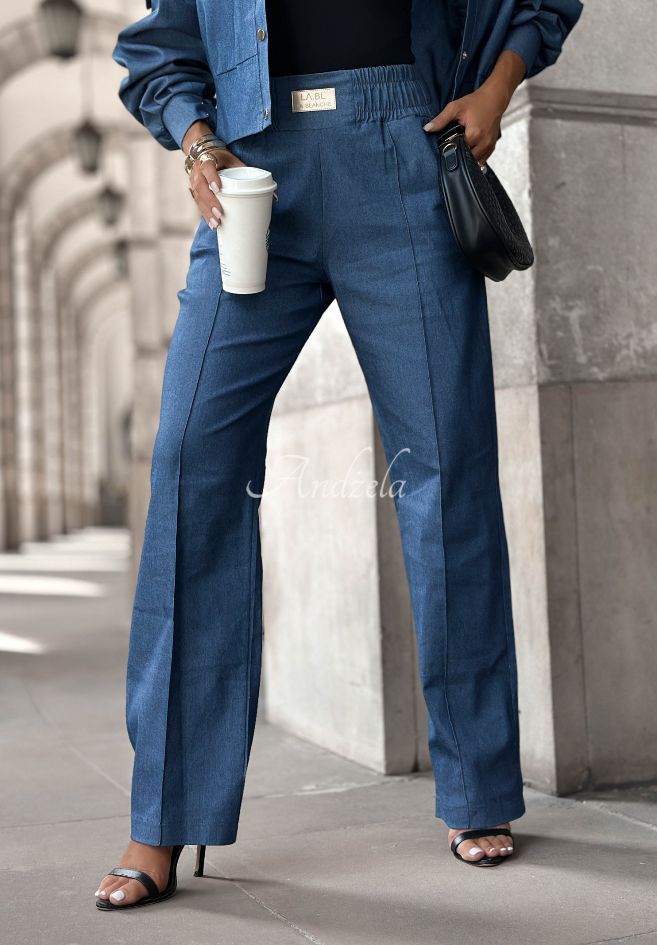 Blugi wide leg din denim Real Success