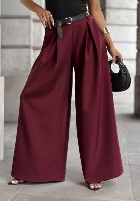 Pantaloni wide leg din material Take A Breath