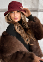 Pălărie z kożuszkiem bucket hat Tell Me Again burgundowy