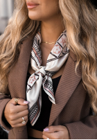 Eșarfă cu modele Little Details jasnobeżowa