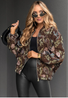 Geacă bomber din jacquard cu imprimeu Dreamy Roses