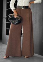din material textil Pantaloni wide leg Need Coffee ciocolatii