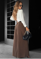 din material textil Pantaloni wide leg Need Coffee ciocolatii