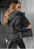 Pikowana Geacă cu modele Just Guessing negru