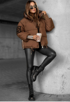 Pikowana Geacă cu modele Just Guessing ciocolatie