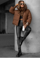 Pikowana Geacă cu modele Just Guessing ciocolatie