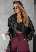 din material textil Pantaloni wide leg Trust The Moment burgundowe