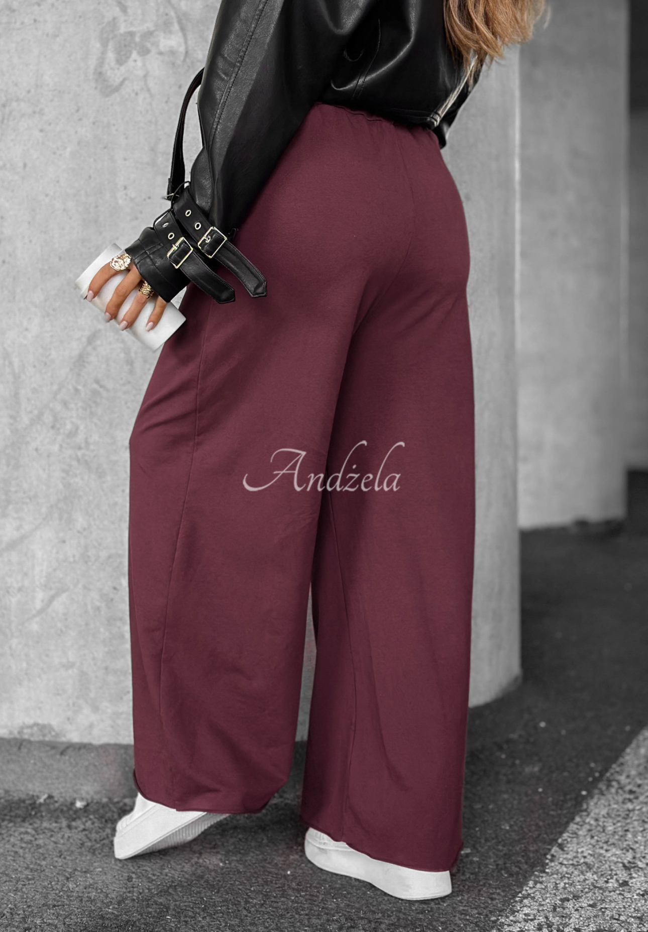 Pantaloni wide leg din material Trust The Moment