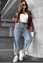 Pantaloni din denim balloon This Kind of Day albastre