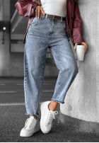 Pantaloni din denim balloon This Kind of Day albastre