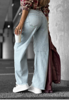 Pantaloni din denim z przetarciami Unavailable albastre
