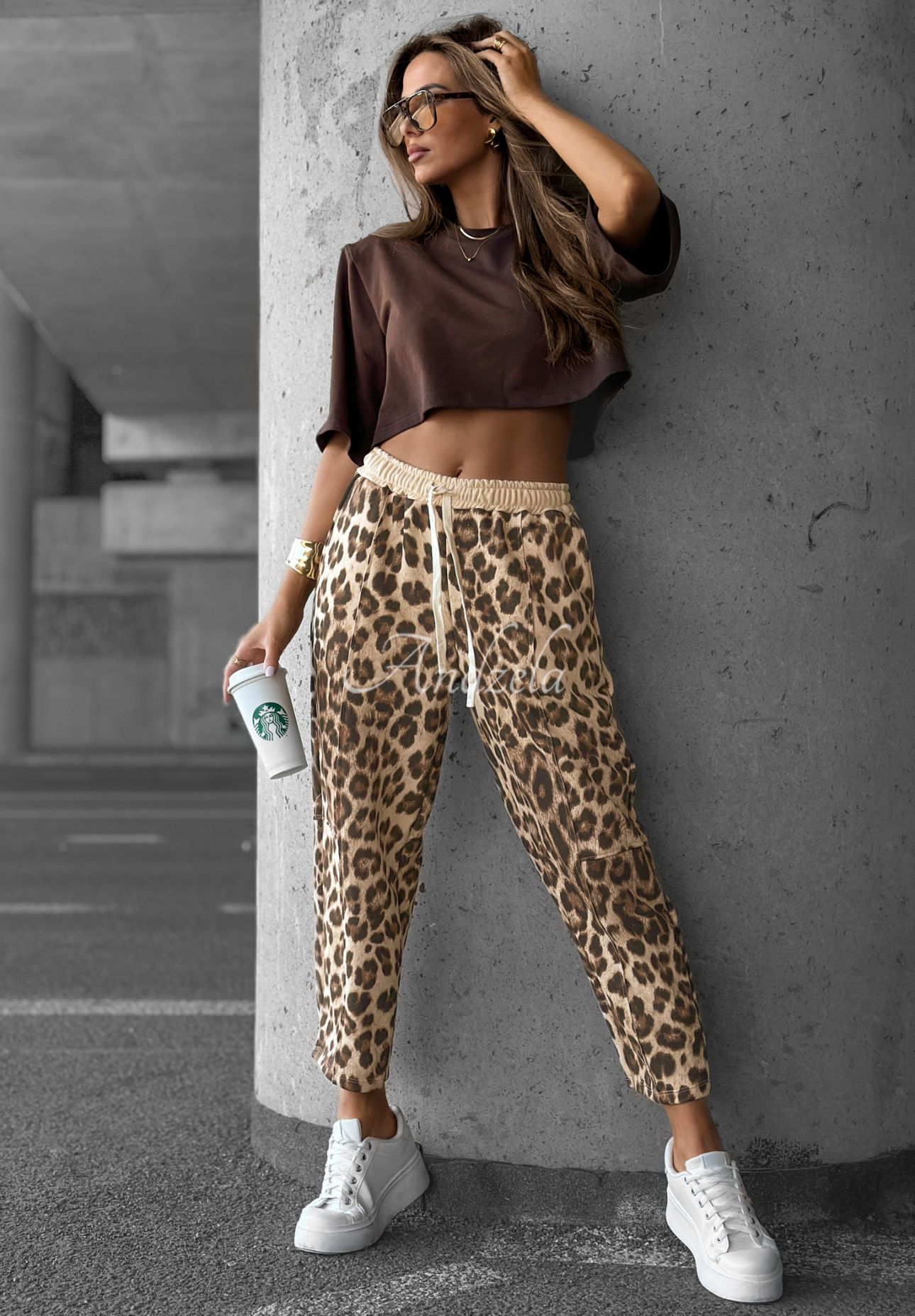 Pantaloni de trening cu imprimeu leopard Under Control