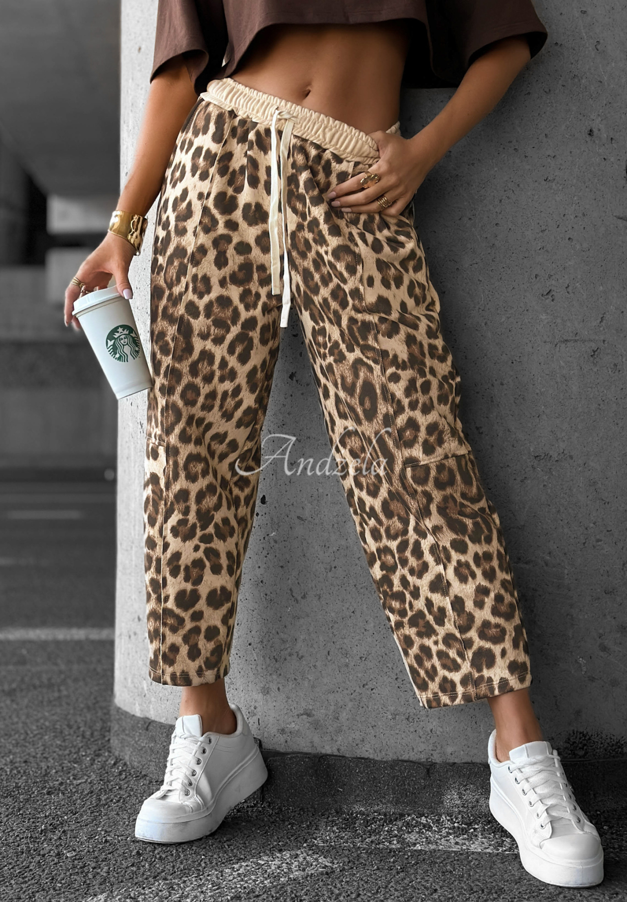 Pantaloni de trening cu imprimeu leopard Under Control