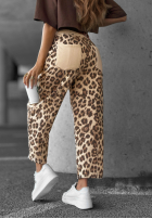 Pantaloni dresowe cu model tip panteră Under Control bej