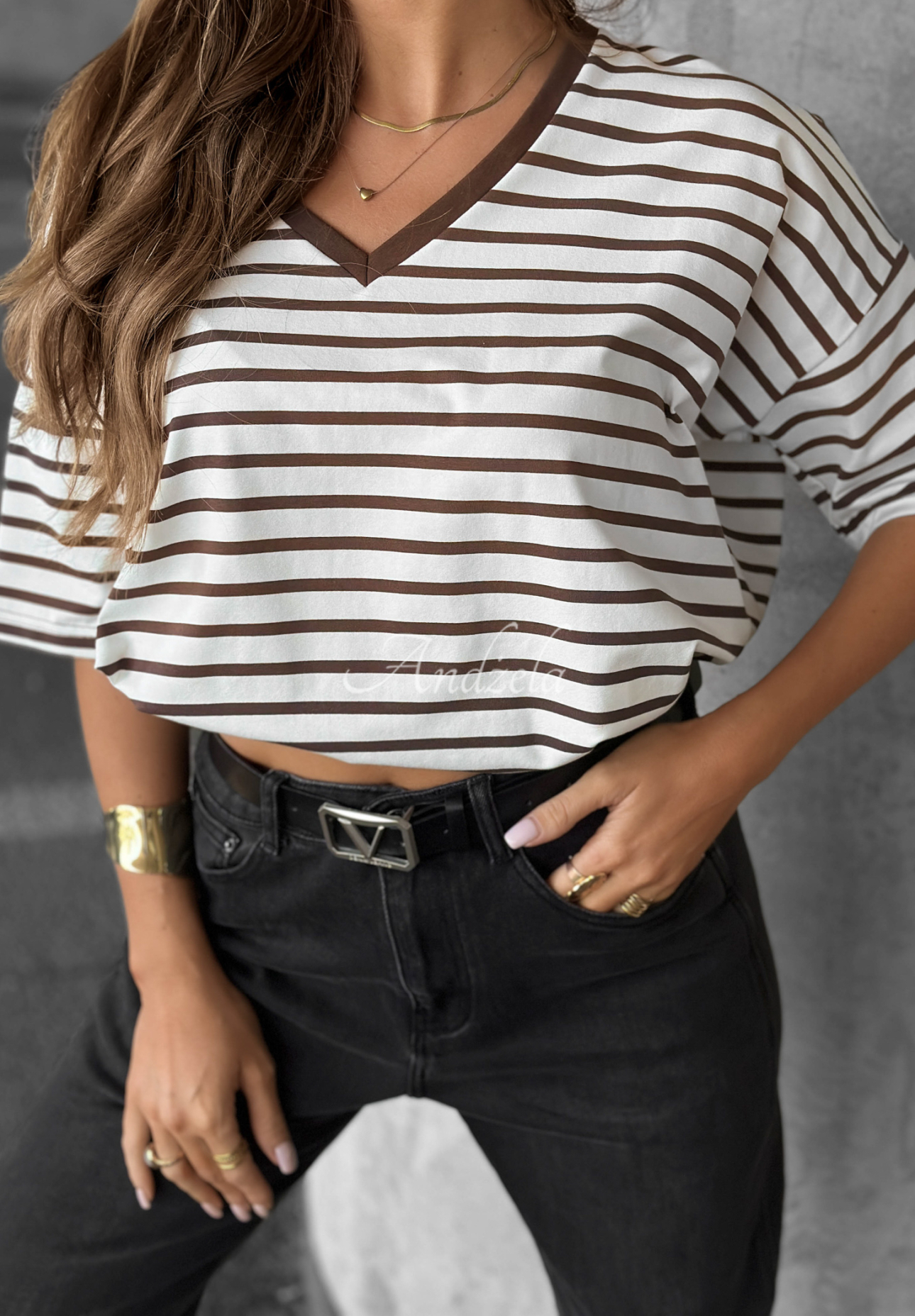 Tricou în dungi Cascade