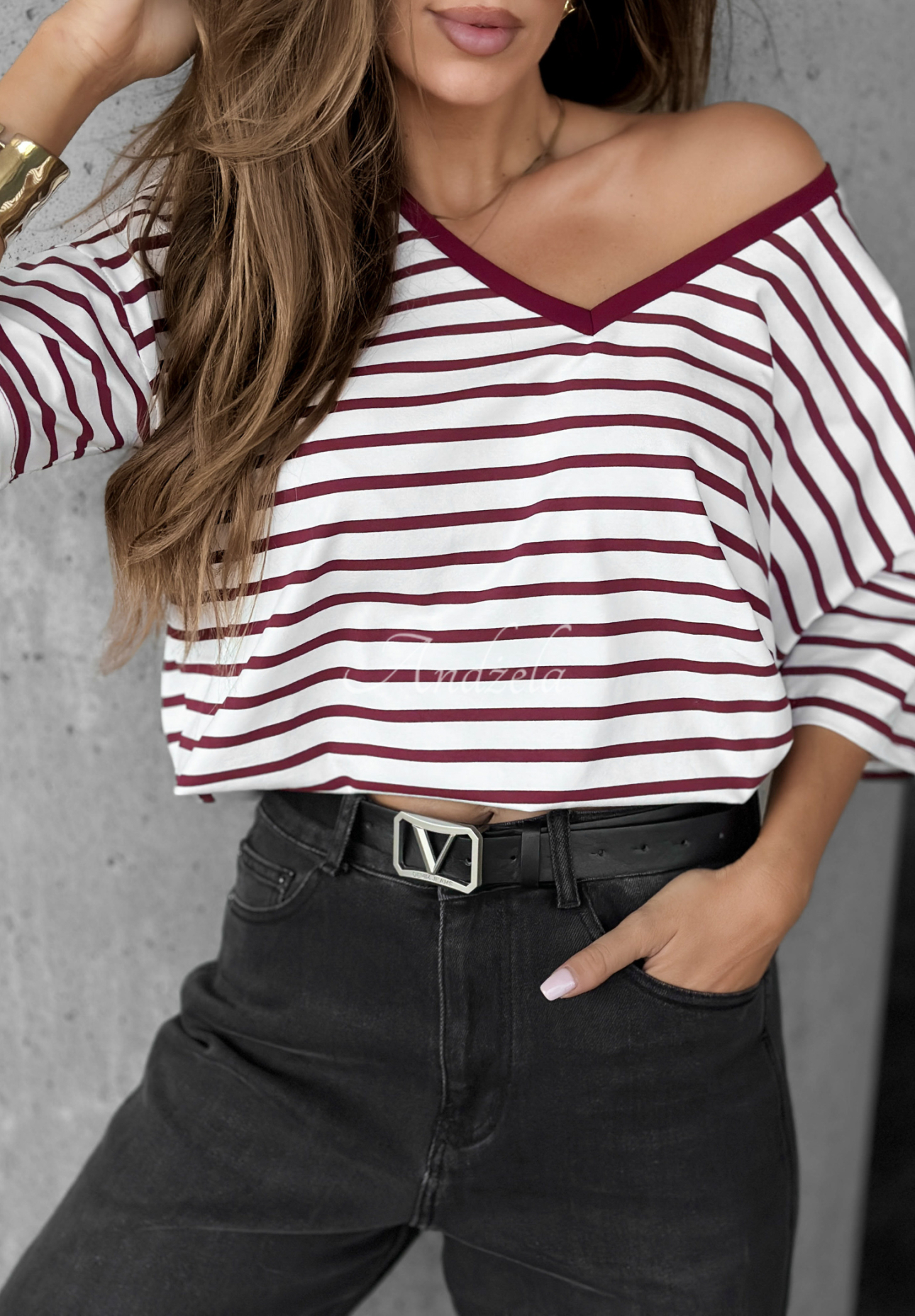 Tricou în dungi Cascade