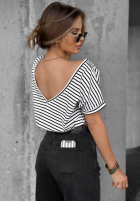 Tricou w paski The Lines biało-negru