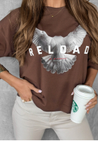 Tricou z napisem Reload ciocolatiu
