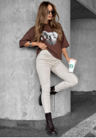 Tricou z napisem Reload ciocolatiu