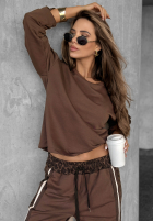Hanorac cu model tip panteră Leopard Luxe ciocolatie