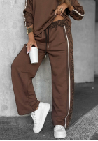 Pantaloni dresowe cu model tip panteră Leopard Luxe ciocolatii