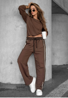 Pantaloni dresowe cu model tip panteră Leopard Luxe ciocolatii