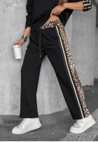 Pantaloni dresowe cu model tip panteră Leopard Luxe negre