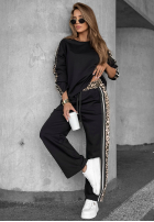 Pantaloni dresowe cu model tip panteră Leopard Luxe negre
