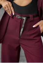 Eleganckie Pantaloni Until You Ask burgundowe