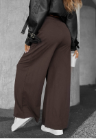 din material textil Pantaloni wide leg Trust The Moment ciocolatii