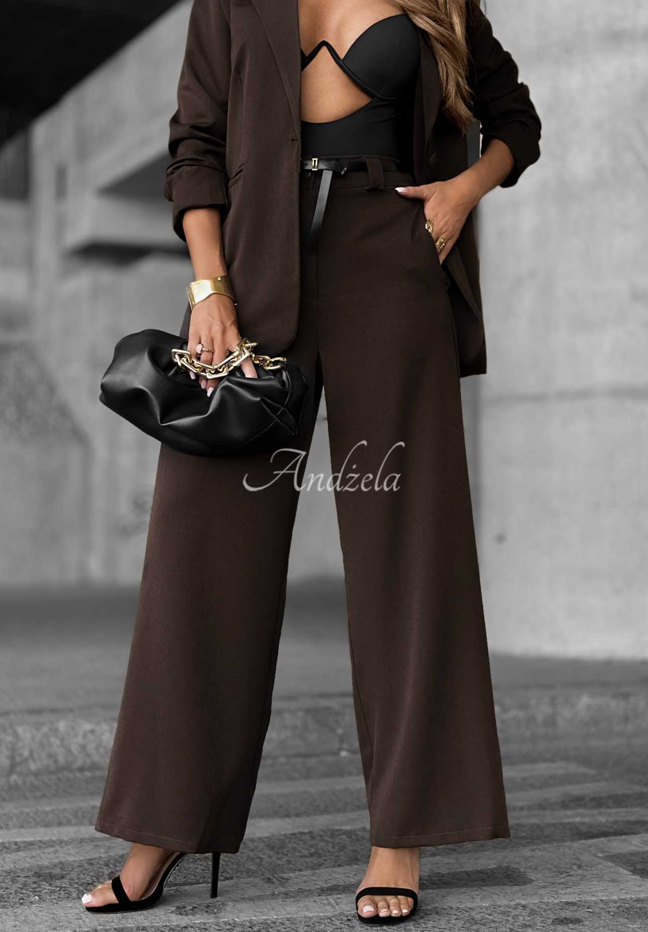 Pantaloni eleganți wide leg Until You Ask