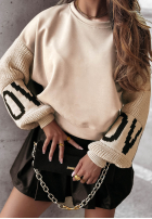 Hanorac Lovely Sleeves jasnobeżowa
