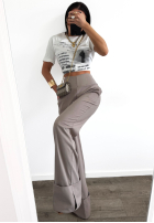 Tricou z nadrukiem La Milla The Business Times Alb