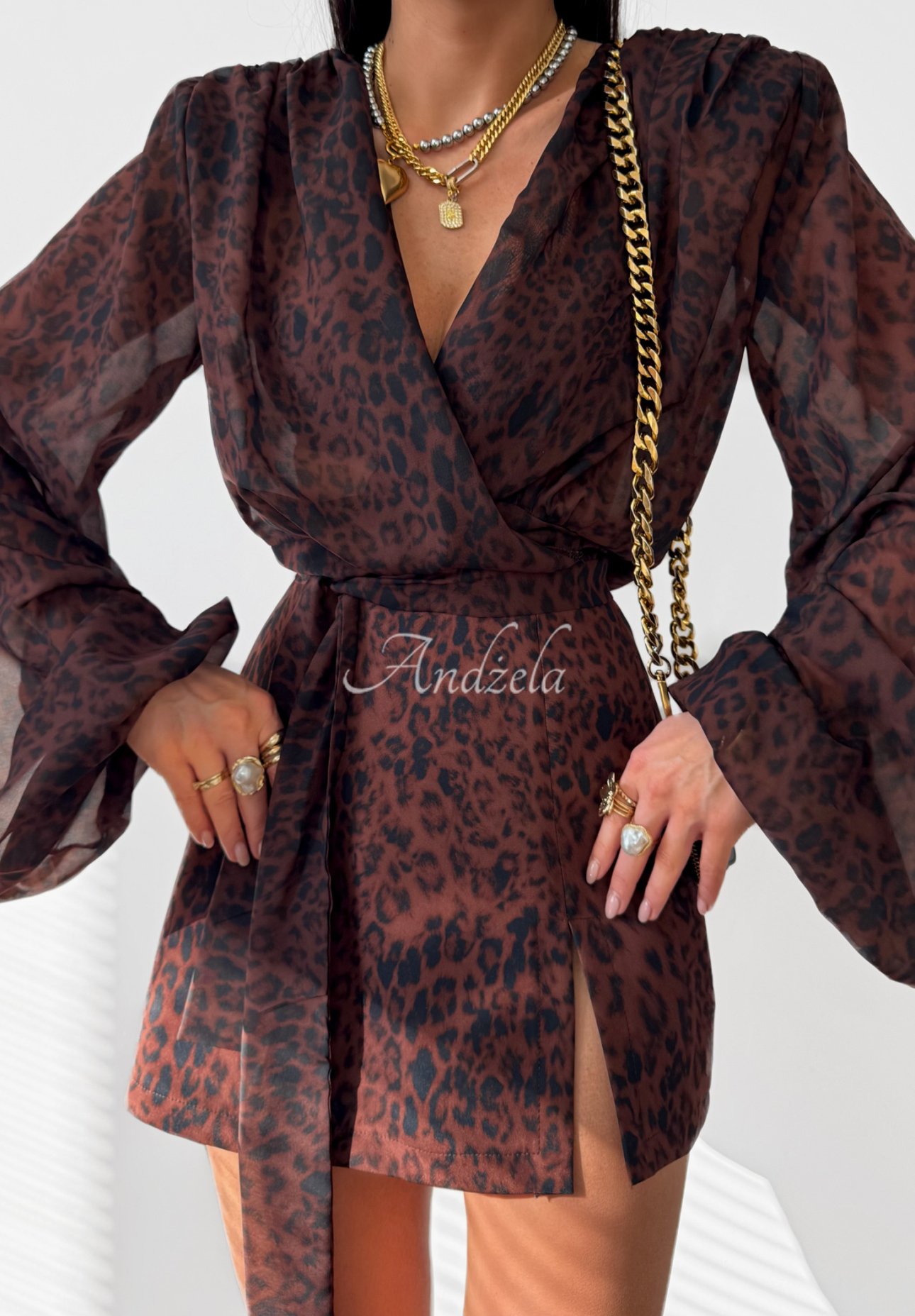 Fustă-pantalon cu imprimeu leopard La Milla Peony Blessings