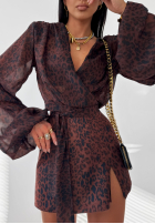 Spódnico-spodenki cu model tip panteră La Milla Peony Blessings ciocolatii