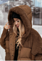 Pikowana Geacă z futerkiem Snow & Pines camel