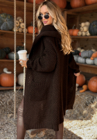 Długi Cardigan Your Time Is Now ciocolatiu