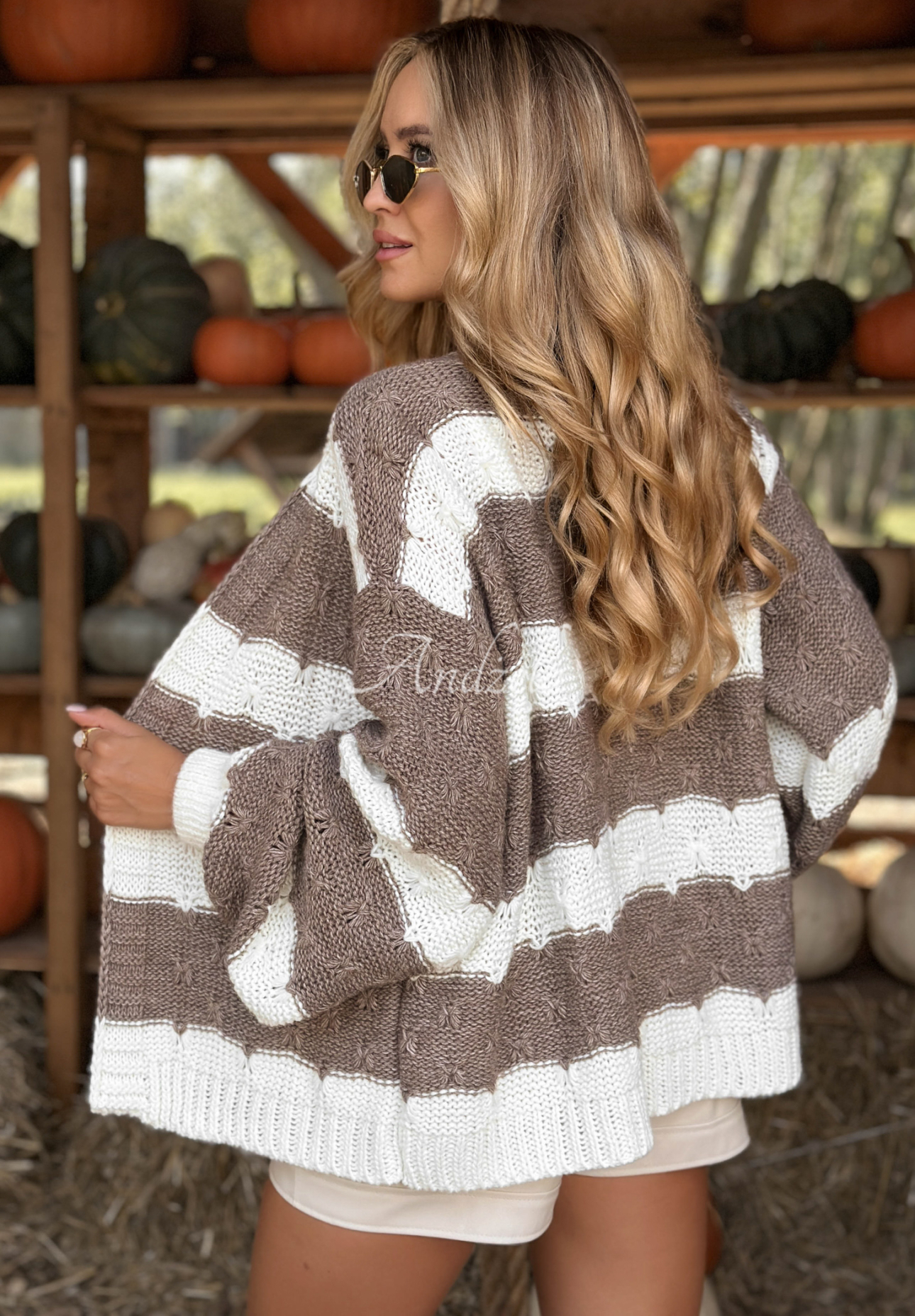 Cardigan scurt în dungi Not Coming Back