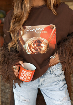 Tricou cu imprimeu Pumpkin Spice Latte