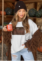 Tricou z nadrukiem Hello Autumn Alb