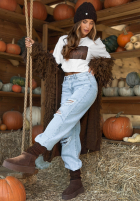 Tricou z nadrukiem Hello Autumn Alb