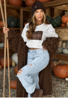 Tricou z nadrukiem Hello Autumn Alb