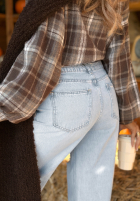 Pantaloni din denim wide leg Not My Type albastre