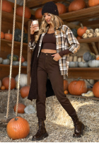 Pantaloni din denim mom fit I Said Maybe ciocolatii