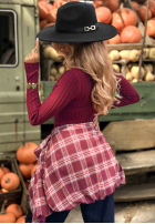 Prążkowana Bluză longsleeve Wrong Time burgundowa