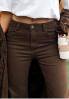 Pantaloni din denim wide leg I’m Fine Now ciocolatii