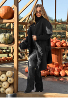 Długi Cardigan z frędzlami Forget My Name negru