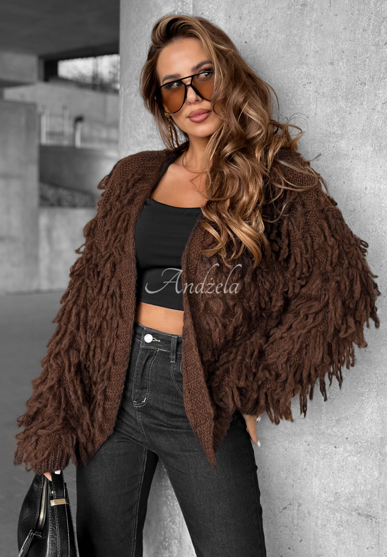 Cardigan scurt cu franjuri Fringe
