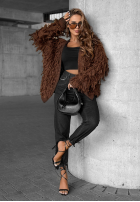 Krótki Cardigan z frędzlami Fringe ciocolatiu