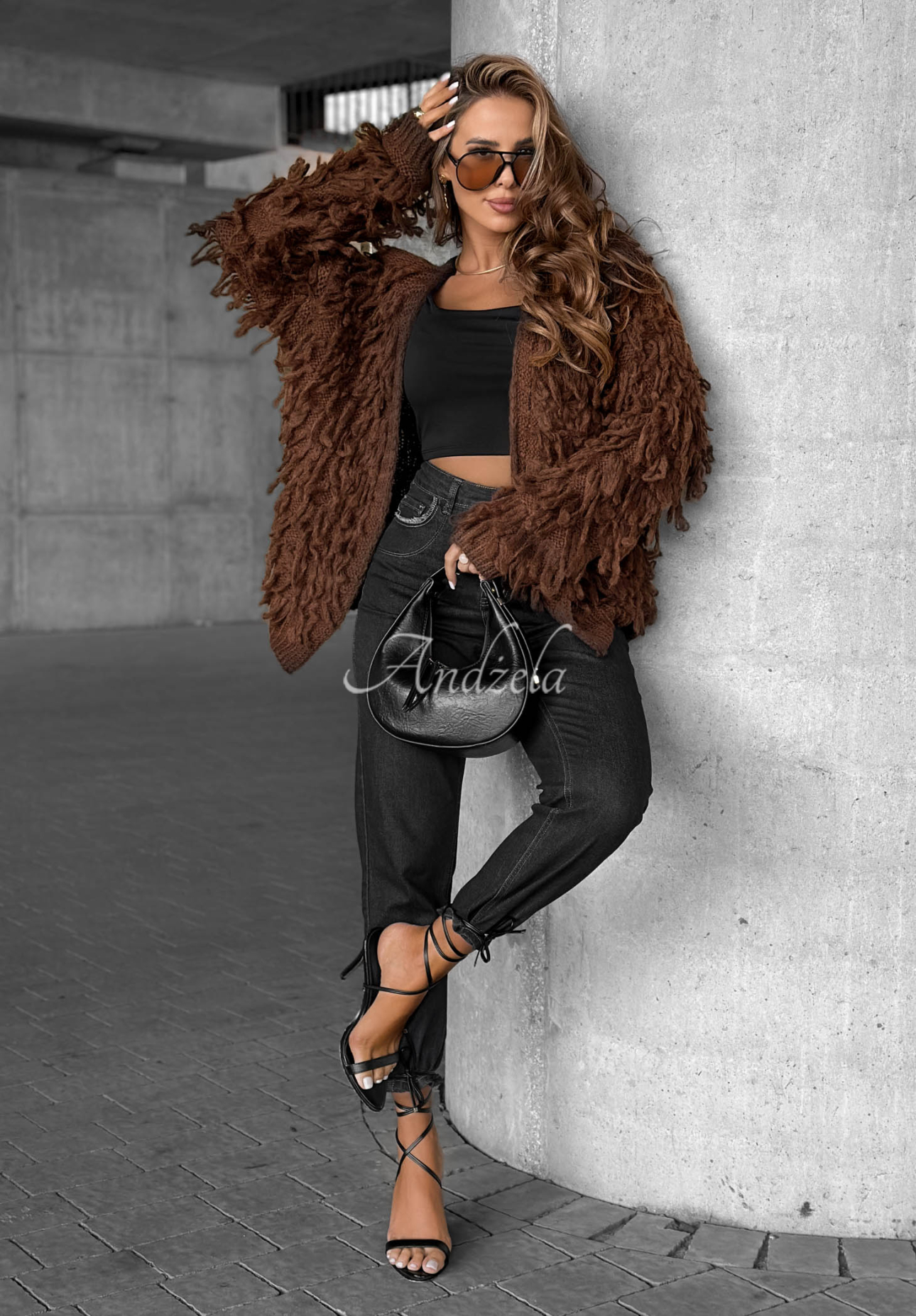 Cardigan scurt cu franjuri Fringe